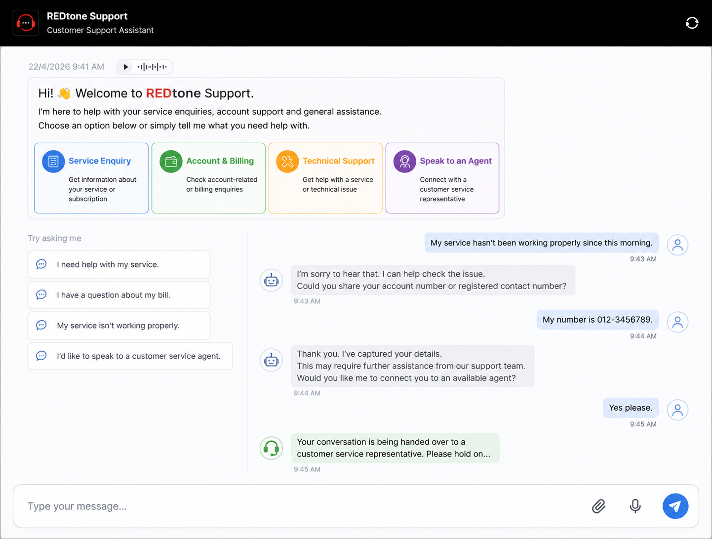 Customer service team using REDtone AI Engage