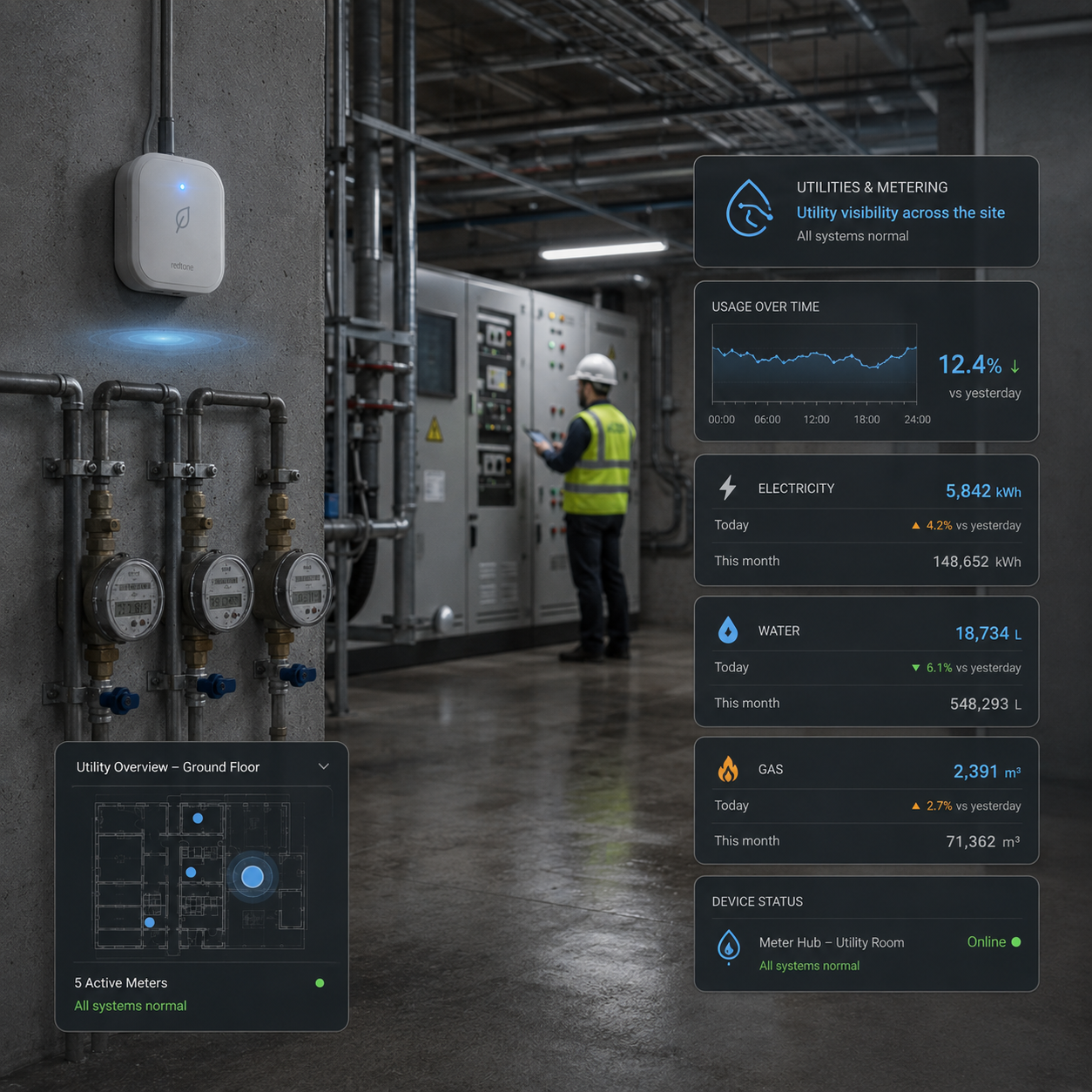 REDtone Smart Asset utilities and metering monitoring dashboard